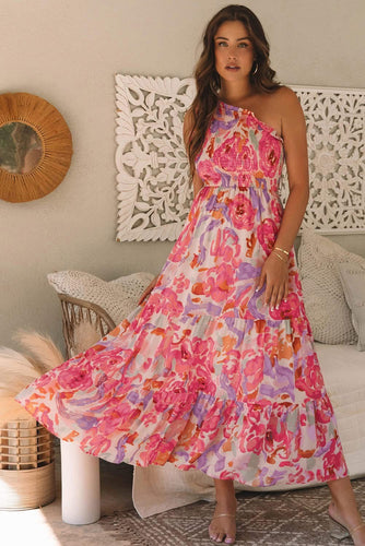 Floral One Shoulder Maxi