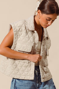 Quilted Stitch Snap Vest