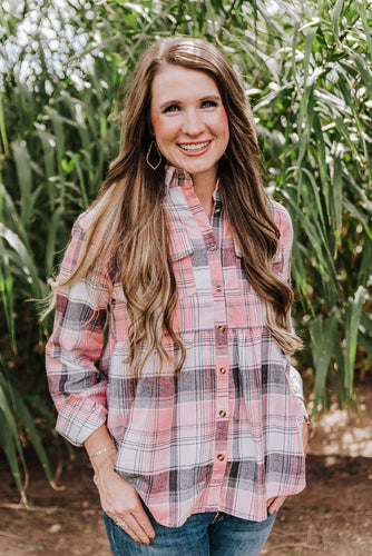 Pink Plaid Babydoll Flannel