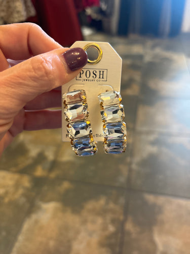 Clear big stone earrings