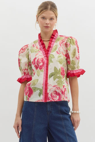 The Floral Ruffle top
