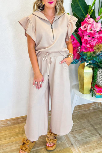 Taupe Flutter sleeve set