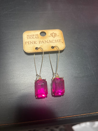 Square Hot Pink dangle earrings