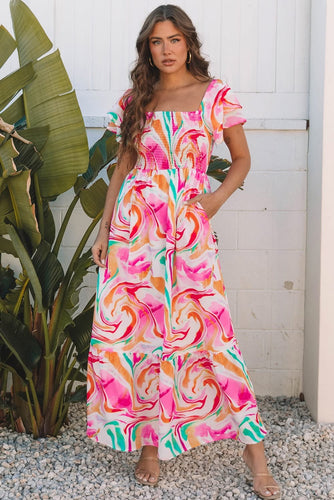 Pink Swirl Maxi Dress