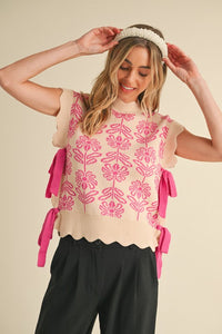 Bubblegum Pink Flower sweater