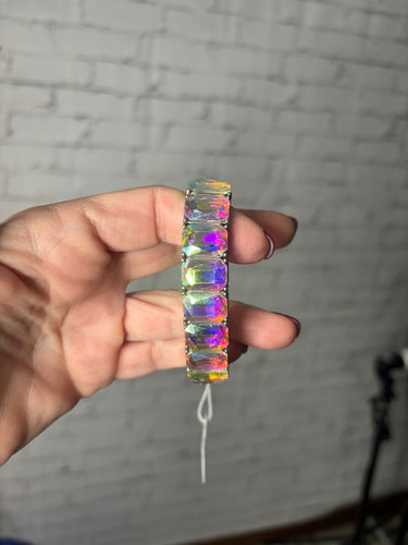 Clear and gun metal bracelet