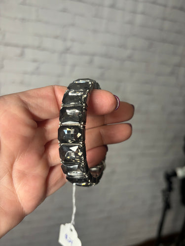 Clear black and gun metal bracelet