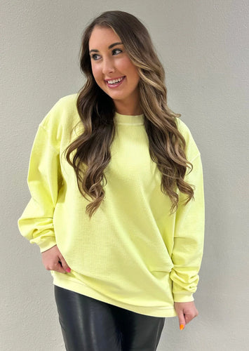 Neon Yellow Corded Sweatshirt