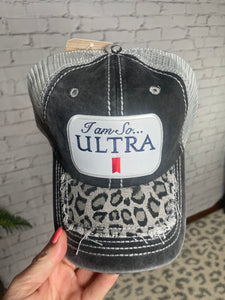 I’m so Ultra Trucker Hat Black Leopard