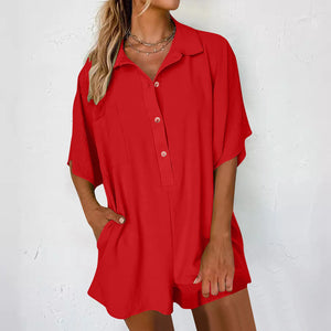 Raider Red Shorts Romper