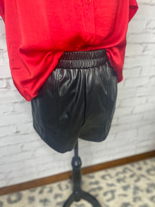 Black Faux Leather shorts
