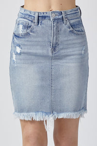 Light wash denim skirt