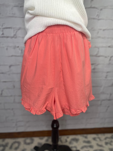 Coral ruffled Shorts