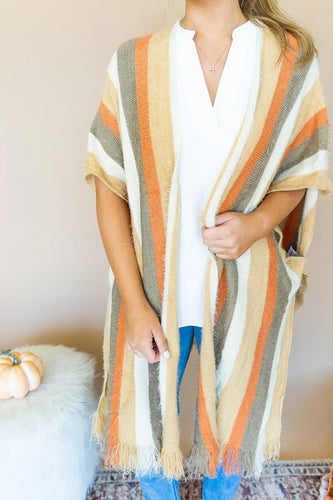 Multi-Striped Poncho