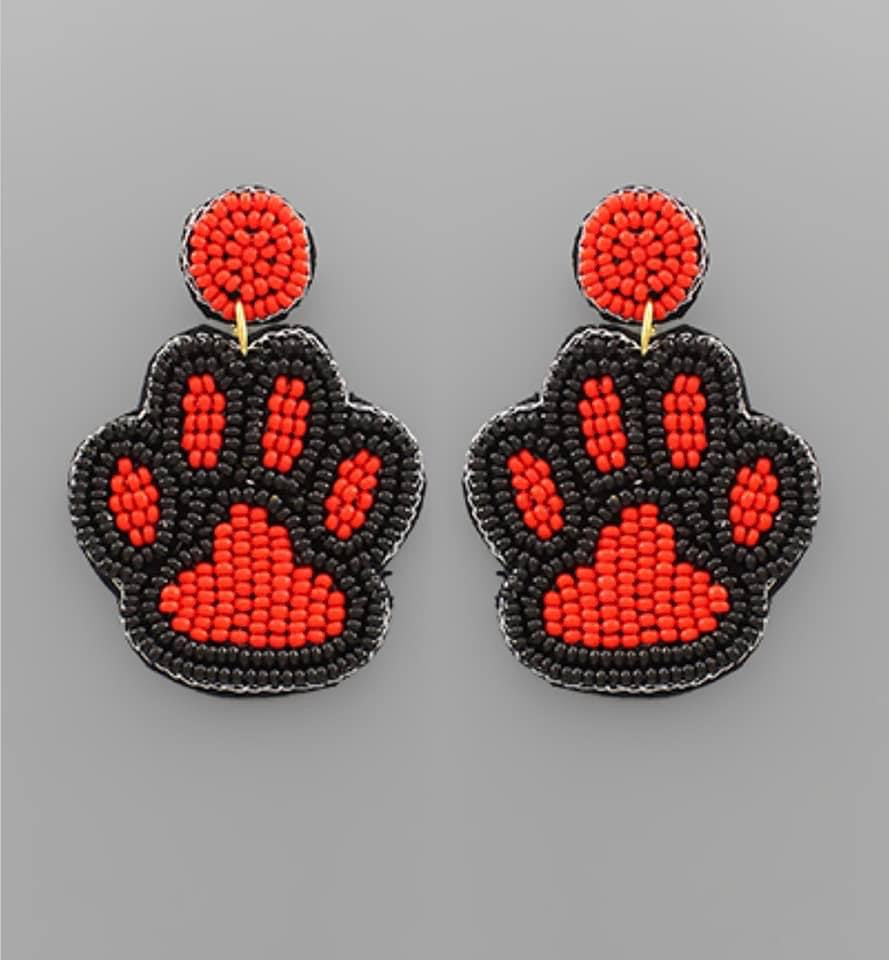 Leopard paw print earrings