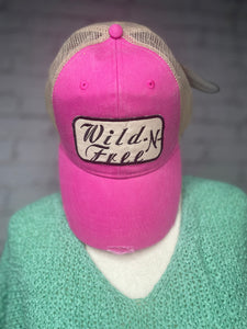 Hot Pink Wild & Free Trucker Hat